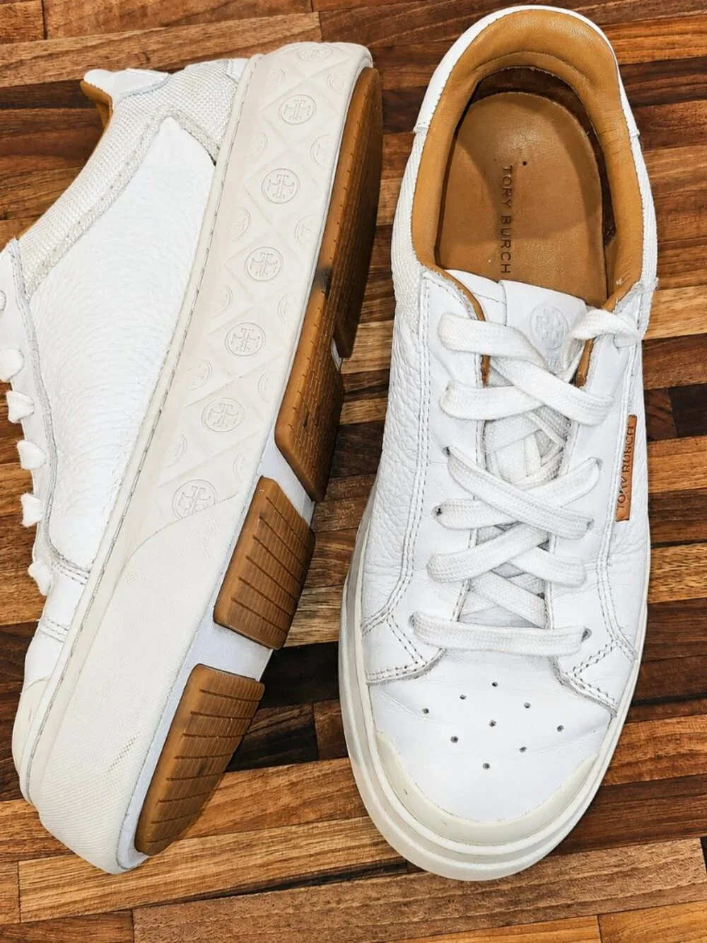 Tory Burch Women's all White Ladybug Sneakers 7.5